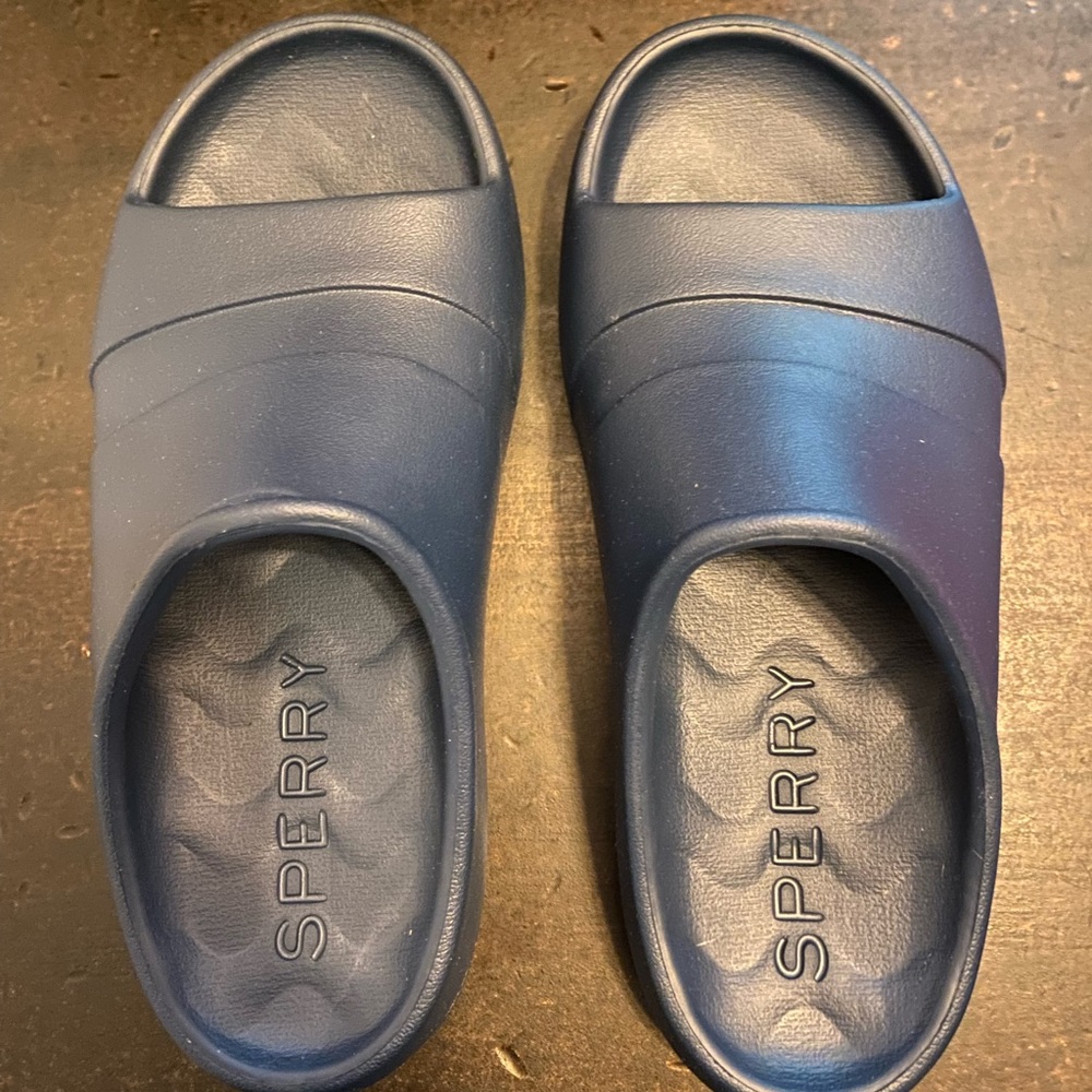 Sperry Slides Navy Boys Size 5
